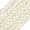 Electroplated Transparent Glass Beads Strand EGLA-A045-01-AB02-1