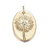 Brass Micro Clear Cubic Zirconia Pendants ZIRC-F120-087G-1