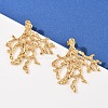 304 Stainless Steel Coral Stud Earrings EJEW-I320-09G-1