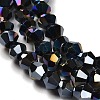 Transparent Electroplate Glass Beads Strands GLAA-F029-4mm-A02-3
