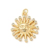Brass Micro Pave Cubic Zirconia Pendants KK-U044-04G-1