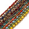 Electroplate Opaque Color Glass Beads Strands EGLA-Q127-A01-02-1
