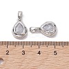 Brass Micro Pave Clear Cubic Zirconia Charms KK-K360-14P-3
