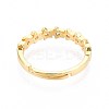 Brass Micro Pave Cubic Zirconia Cuff Rings for Women KK-T071-82G-3