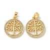 Brass Micro Pave Cubic Zirconia Pendents KK-R210-21G-02-1