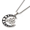 Moon Phase with Trinity Knot Pendant Necklaces LS-NJEW-A023-05P-1