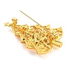 Christmas Theme Alloy Colorful Rhinestone Brooches JEWB-S022-02C-G-2