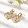 Brass Micro Pave Clear Cubic Zirconia Dangle Stud Earrings EJEW-G450-01G-1