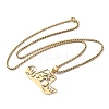 201 Stainless Steel Hollow Cowboy Hat Pendant Necklaces NJEW-H065-27G-2