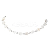 2Pcs 2 Styles Natural White Shell & Brass Moon Star Beaded Necklaces NJEW-JN05854-4