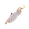 3Pcs 3 Styles Electroplated Natural Quartz Crystal Copper Wire Wrapped Pendants PALLOY-JF02586-01-4
