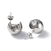 Brass Oval Dome Stud Earrings for Women EJEW-P214-04P-1