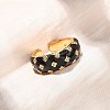 Brass Micro Pave Cubic Zirconia Cuff Open Rings CU-CBAB3AD-12G-01-1