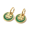 304 Stainless Steel Clover Dangle Hoop Earrings EJEW-E293-05G-1
