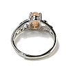 Oval Natural Sunstone Adjustable Rings RJEW-Q818-01P-02B-4