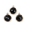 Natural Black Onyx(Dyed & Heated) Faceted Flat Round Charms STAS-I325-147G-02-1