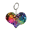 PVC Reflective Sequin Heart Pendant Keychain KEYC-L033-01P-04-1