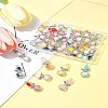 40Pcs 8 Colors Angel Glass Pendants. with Alloy Findings PALLOY-FS00027-12