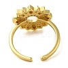 Brass Micro Pave Clear Cubic Zirconia Open Cuff Rings for Women LS-RJEW-Z070-04G-03-3