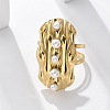 304 Stainless Steel Cuff Rings for Women LS-RJEW-D302-02G-06-5