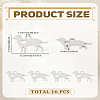 16Pcs 304 Stainless Steel Puppy Silhouette Charms STAS-LP0003-21-2