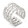 Non-Tarnish 304 Stainless Steel Multi Line Open Cuff Ring for Women RJEW-M149-18P-3