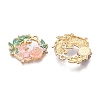 Rack Plating Alloy Enamel Pendants ENAM-N056-371KCG-02-2