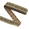 10M Ethnic Style Polyester Flower Jacquard Ribbon OCOR-WH0090-038C-1