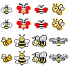 16Pcs 8 Styles Bees Iron on Cloth Patches PATC-DC0001-12-1