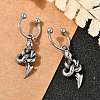 Snake 316 Surgical Stainless Steel Dangle Half Hoop Earrings for Women EJEW-G416-50AS-2