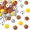 60Pcs 6 Styles Sport Opaque Resin Cabochons RESI-CJ0004-95-1