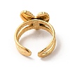 Ion Plating(IP) 304 Stainless Steel Heart Open Cuff Rings for Women LS-RJEW-H136-02G-3