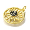 Rack Plating Brass Micro Pave Cubic Zirconia Pendant KK-H485-16G-2