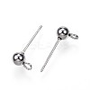 Non-Tarnish 304 Stainless Steel Ball Stud Earring Findings LS-STAS-G099-09P-2