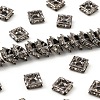 Brass Rhinestone Spacer Beads RB-A013-6x6-01B-NF-1