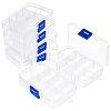 8 Grids Transparent Acrylic Bead Organizer Containers CON-WH0087-32-1