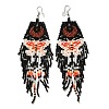 Bohemia Woven Glass Seed Bead Dangle Earrings EJEW-A046-02B-1