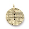 Brass Micro Pave Cubic Zirconia Pendants X-ZIRC-G157-03F-01G-2
