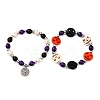 2Pcs Glass & Synthetic Turquoise Beads Stretch Bracelets BJEW-JB12483-01-5