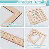 Square Wood Knitting Gauge Rulers DIY-WH0504-227-4