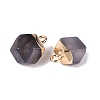 Natural Grey Agate Pendants G-N359-18G-04-2