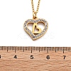 304 Stainless Steel Crystal Rhinestone Heart Pendant Cable Chain Necklaces for Women LS-NJEW-Z056-01C-G-5