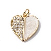 Brass Micro Pave Cubic Zirconia Pendants KK-E003-01G-1
