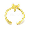 Rack Plating Brass Open Cuff Rings for Women RJEW-F162-01G-Y-3