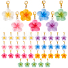 42Pcs 7 Colors Resin Flower Pendant Decorations HJEW-GA0001-57-1