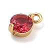 Flat Round Brass Micro Pave Cubic Zirconia Charms KK-Z072-02KCG-05-2