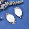 Vintage Tibetan Style Alloy Carved Rose Large Pendant Cabochon Settings TIBEP-N003-28AS-5