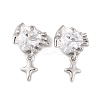 Brass Micro Pave Clear Cubic Zirconia Pendants LS-KK-L212-13P-1