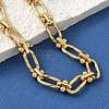 Ion Plating(IP) 304 Stainless Steel Textured Oval Link Chain Bracelets for Women BJEW-B092-08G-02-3