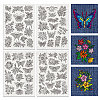 4 Sheets 11.6x8.2 Inch Stick and Stitch Embroidery Patterns DIY-WH0455-043-1
